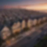 Aerial view of San Francisco skyline showcasing luxury homes