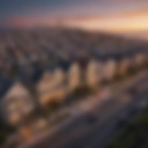 Aerial view of San Francisco skyline showcasing luxury homes