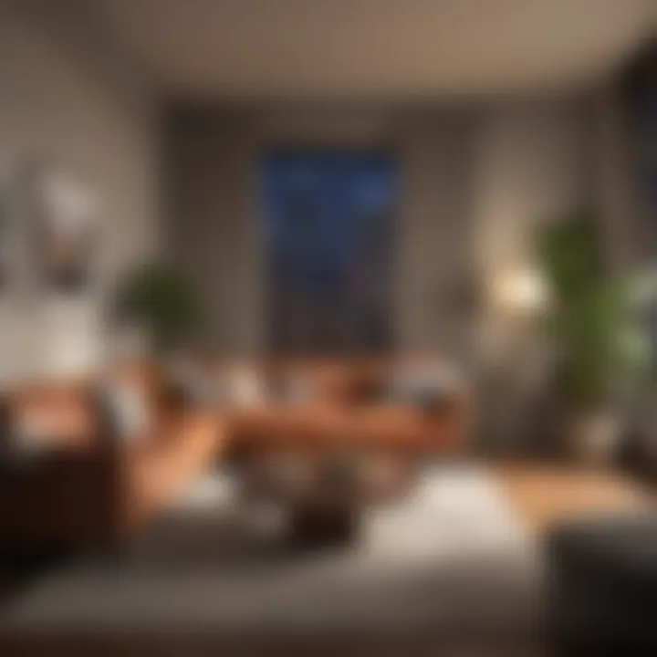 Cozy living room interior of an apartment in Chinatown, Houston