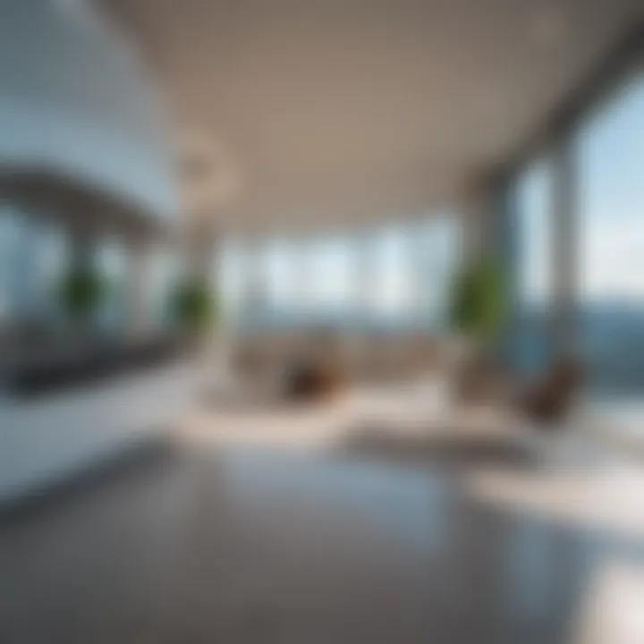 Interior view of Aqua Tower apartments highlighting modern amenities