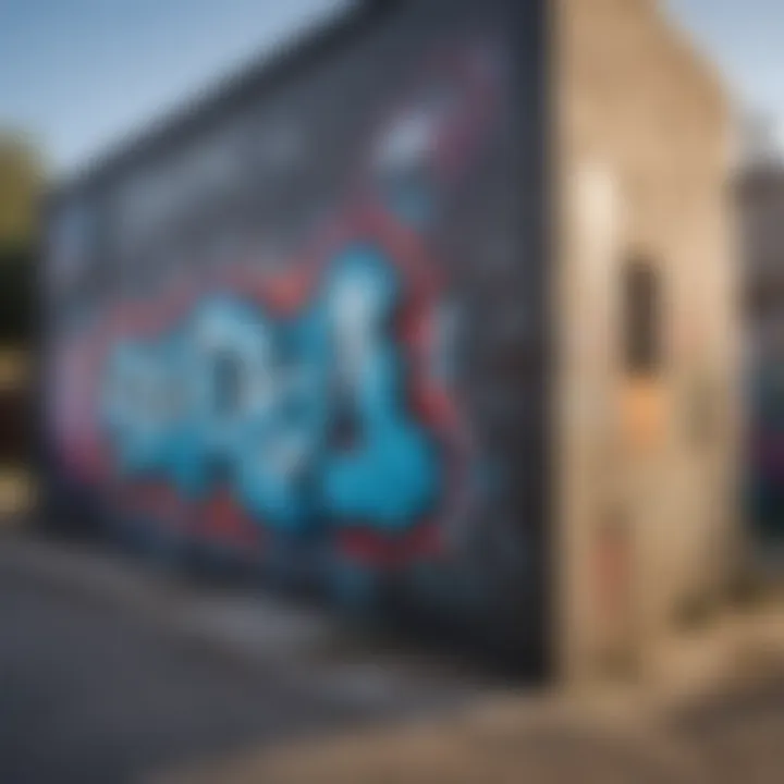 Artistic Graffiti Wall in a Trendy North Austin District