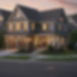 A serene suburban neighborhood with homes showcasing various architectural styles