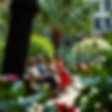 Guests Experiencing Tranquility Guests enjoying a tranquil moment in the garden