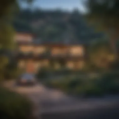 Scenic Overview of Beachwood Canyon A stunning view of Beachwood Canyon showcasing the vibrant neighborhood with lush greenery.