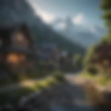 Picturesque Mountain View Picturesque mountain view with quaint houses