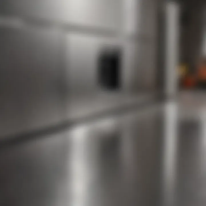 Before and after comparison of a cleaned stainless steel surface