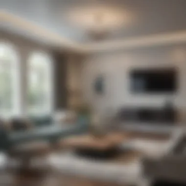 Elegant Living Room Design at Belvedere Cove Stylishly designed living room interior in Belvedere Cove