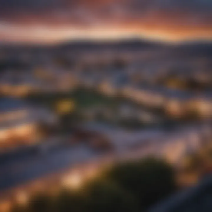 View of Bernal Heights neighborhood from a rooftop terrace