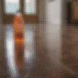 A selection of laminate floor cleaning products on a countertop