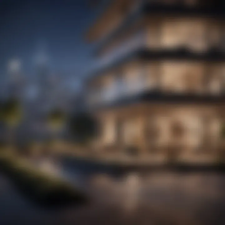 Modern downtown skyline showcasing luxury apartments