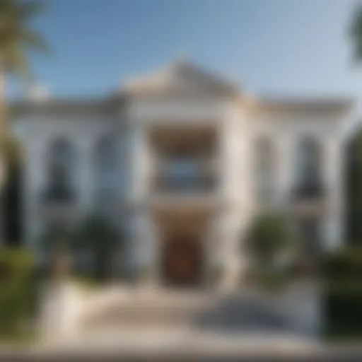 Elegant facade of a Beverly Hills mansion