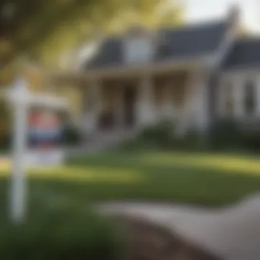 A modern home with a 'For Sale' sign displayed prominently in the front yard.