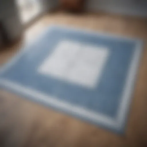 Illustration showing a detailed blueprint of a room with dimensions marked for flooring calculations.