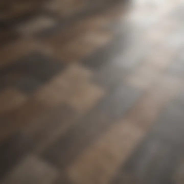 Graphic representation of various flooring materials with their respective square footage implications.
