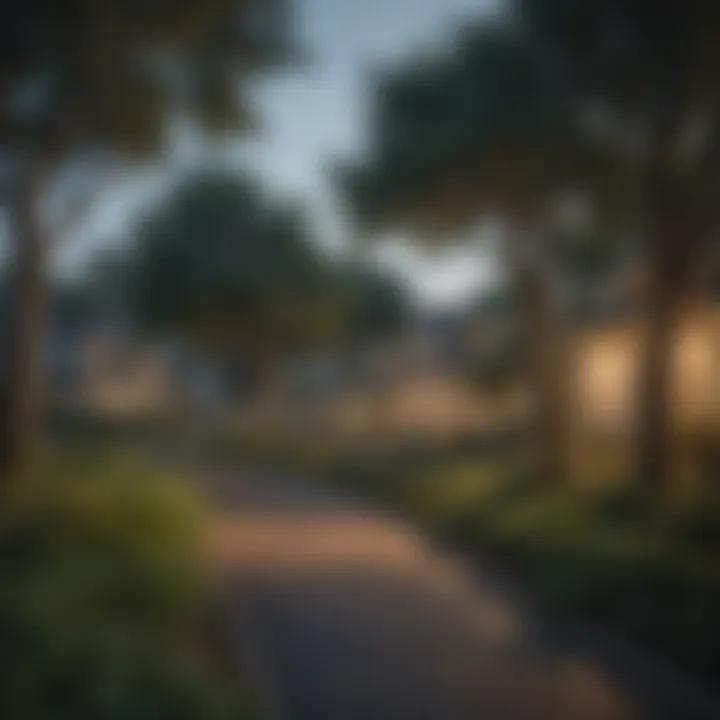 Scenic view of the surrounding neighborhood of Chamberlain Oaks Apartments with lush greenery