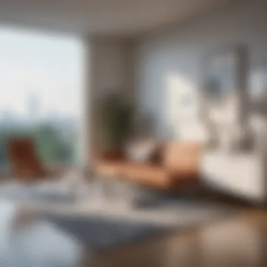 Modern Minimalist Room with a View A modern minimalist room with a view of Washington D.C.