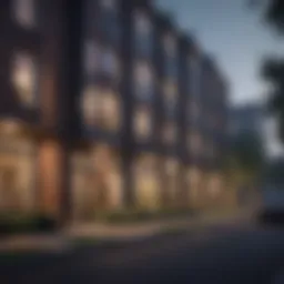 Exterior view of Chesterfield Square Apartments showcasing modern architecture