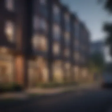 Exterior view of Chesterfield Square Apartments showcasing modern architecture