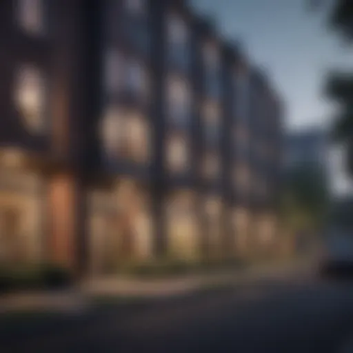 Exterior view of Chesterfield Square Apartments showcasing modern architecture