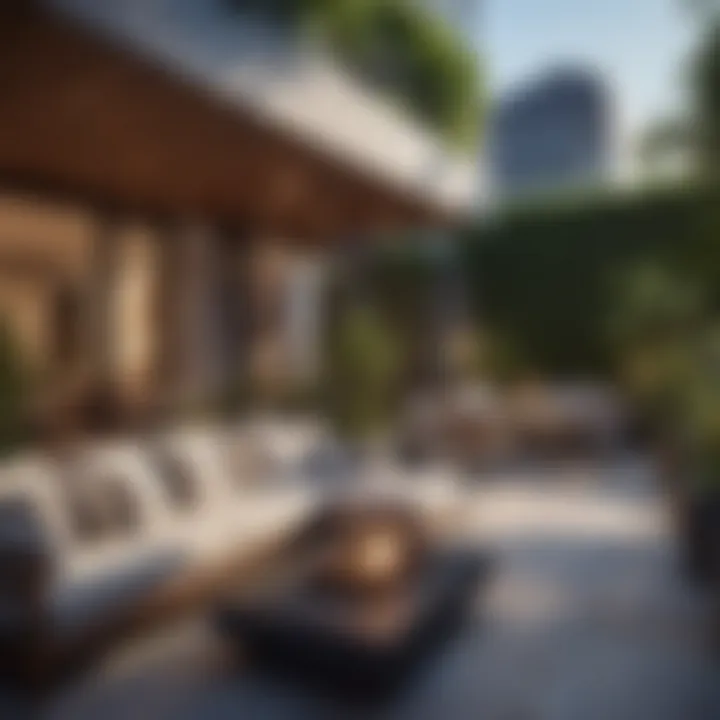 Chic outdoor terrace for relaxation and entertainment