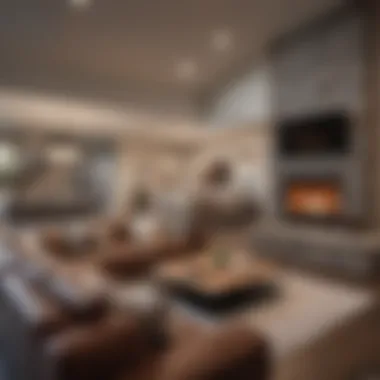 Contemporary Comfort in the Living Space Stylish living room within a Chimney Hill Townhome highlighting modern amenities