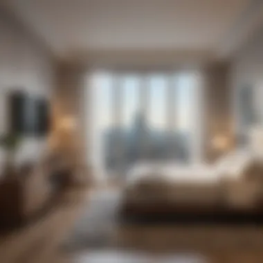City View Bedroom Spacious Bedroom with City View in Washington DC Apartment