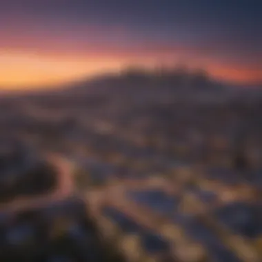 Cityscape of Los Angeles at dusk