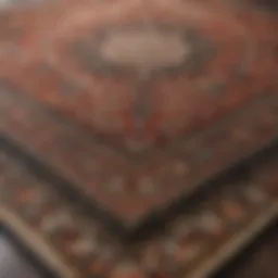 A close-up view of a richly patterned area rug.