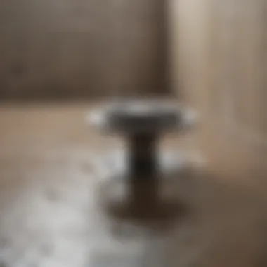 A Clean Shower Drain Clean shower drain with water flowing freely