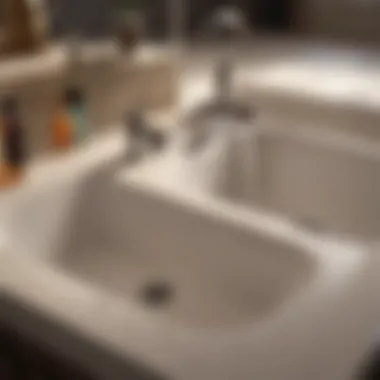 Before and after image of a sink after cleaning