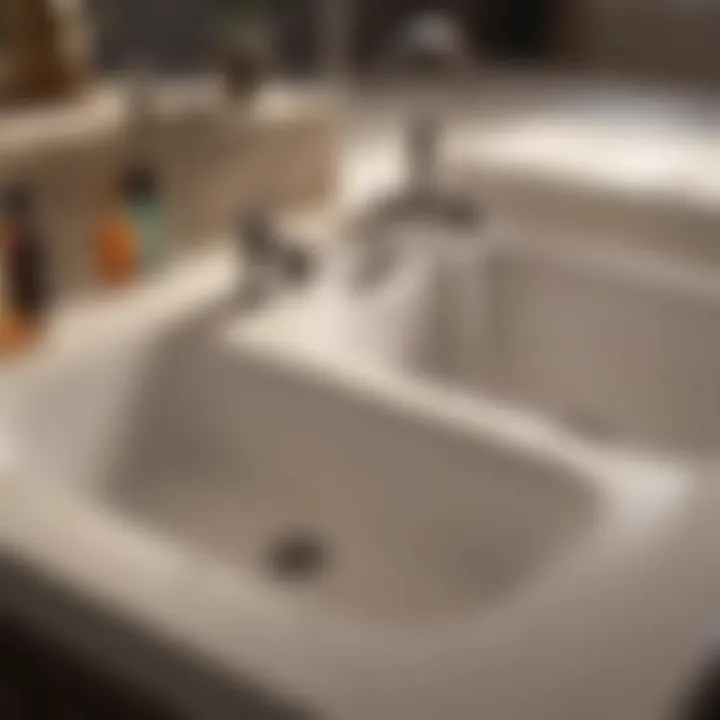 Before and after image of a sink after cleaning