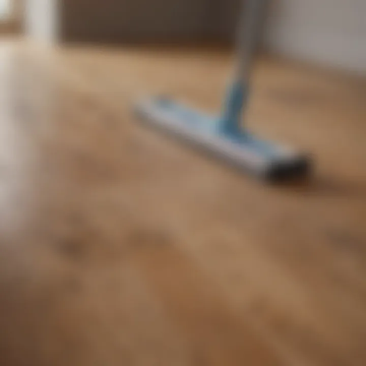 Using a microfiber mop to clean dirty hardwood floors