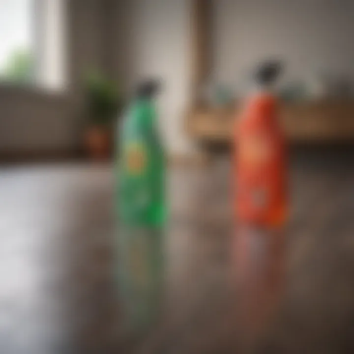 Various cleaning products for laminate floors