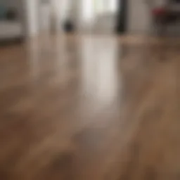 A pristine laminate floor reflecting light