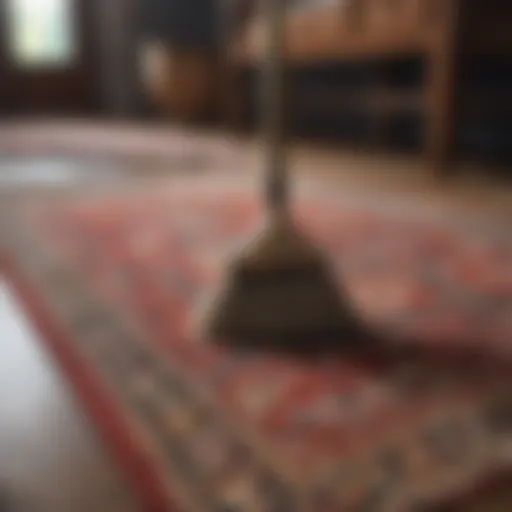 An assortment of cleaning tools for Oriental rugs