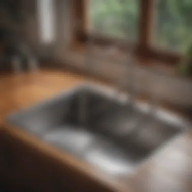 Stainless steel kitchen sink showcasing a spotless surface