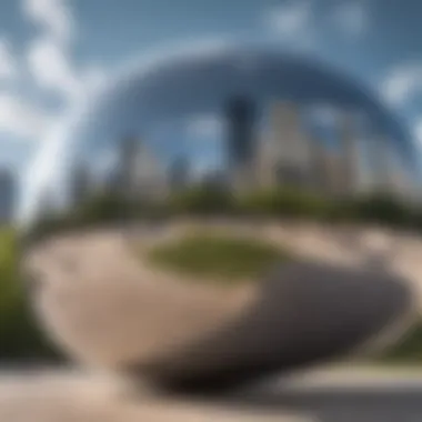 Architectural details of Cloud Gate Sculpture in Millennium Park