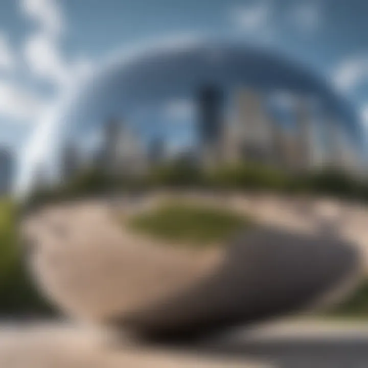 Architectural details of Cloud Gate Sculpture in Millennium Park