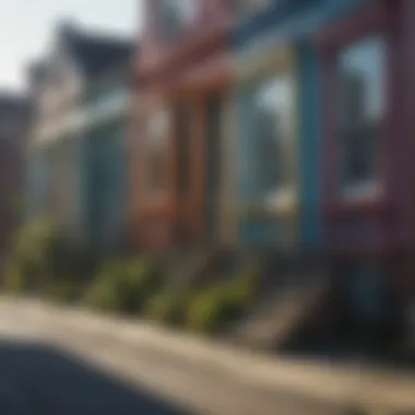 Colorful row houses in the vibrant neighborhood of Fishtown