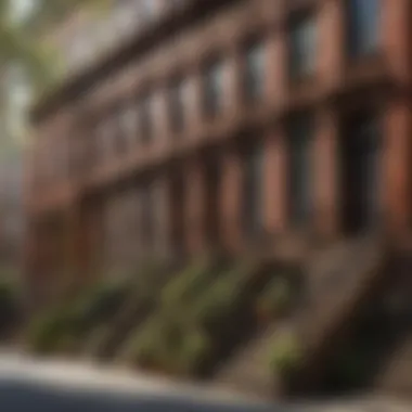 Classic Brownstones of NYC A stunning row of classic brownstones showcasing intricate facades and stoops
