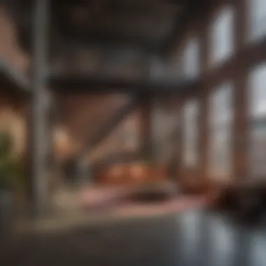 Urban Loft Aesthetic An interior of a stylish loft featuring open spaces and artistic decor