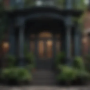 Victorian Elegance in NYC A charming Victorian-style home with ornate details and lush greenery