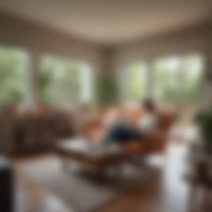 Person peacefully reading in a cozy independent living space