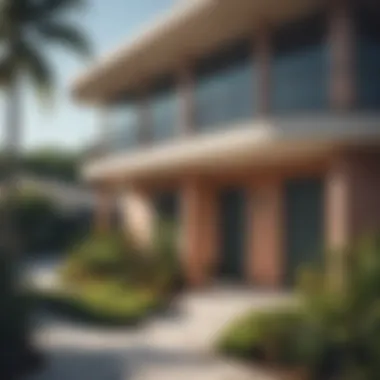 Architectural Diversity in Miami's Suburbs An architectural collage representing diverse styles found in Miami suburbs.