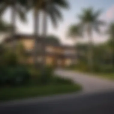 Lush Greenery and Modern Homes in Miami Suburbs A serene view of a suburban neighborhood showcasing lush greenery and modern homes.