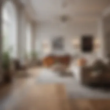 Interior space layout with measurement annotations