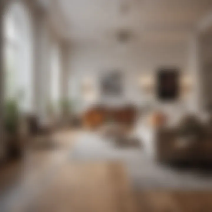 Interior space layout with measurement annotations
