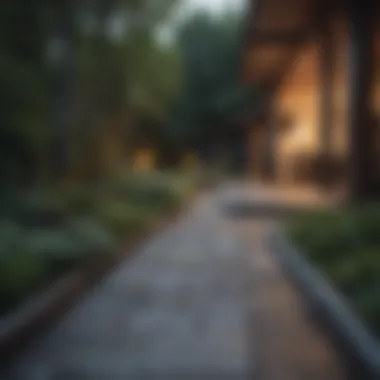 Outdoor space dimensions highlighted on a property