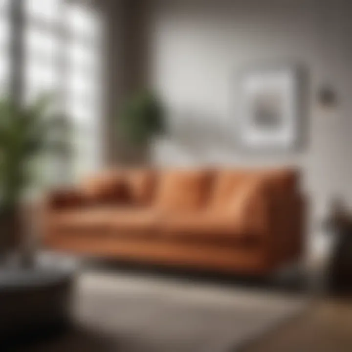 A well-maintained fabric sofa in a stylish living room setting