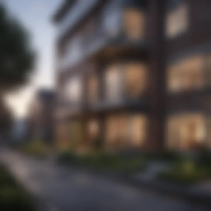 Luxury real estate property in urban setting